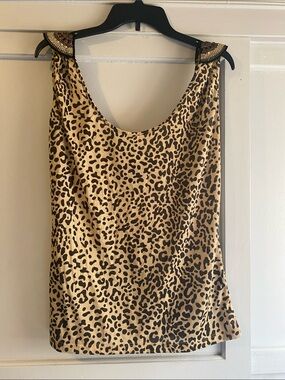 🪅10 for $30🪅 Kardashian Kollection Leopard Print Gold Jeweled detail - Med NWT